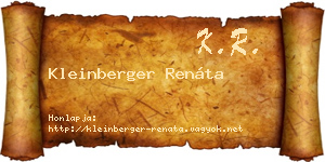 Kleinberger Renáta névjegykártya